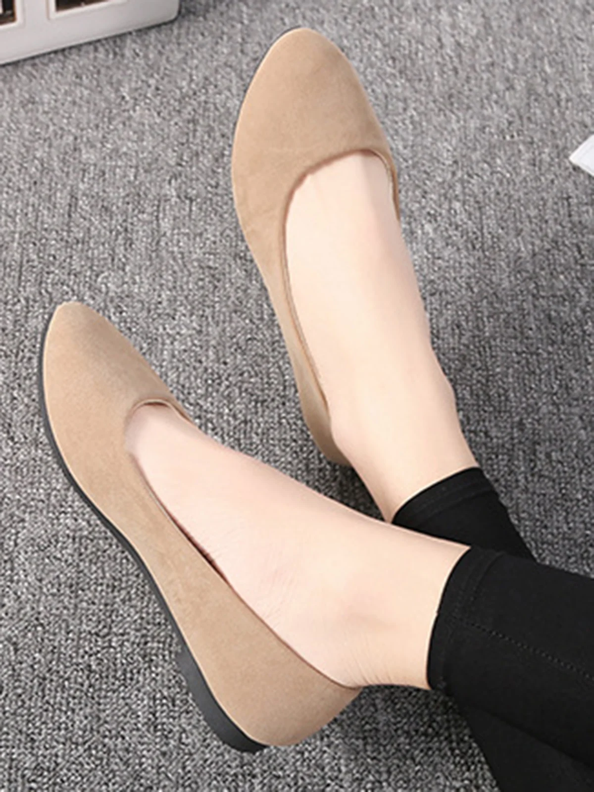 Multi-color Breathable Plain Velvet Simple Non-SlipSlip On Shallow Shoes Non-Slip Flat Heel Shoes