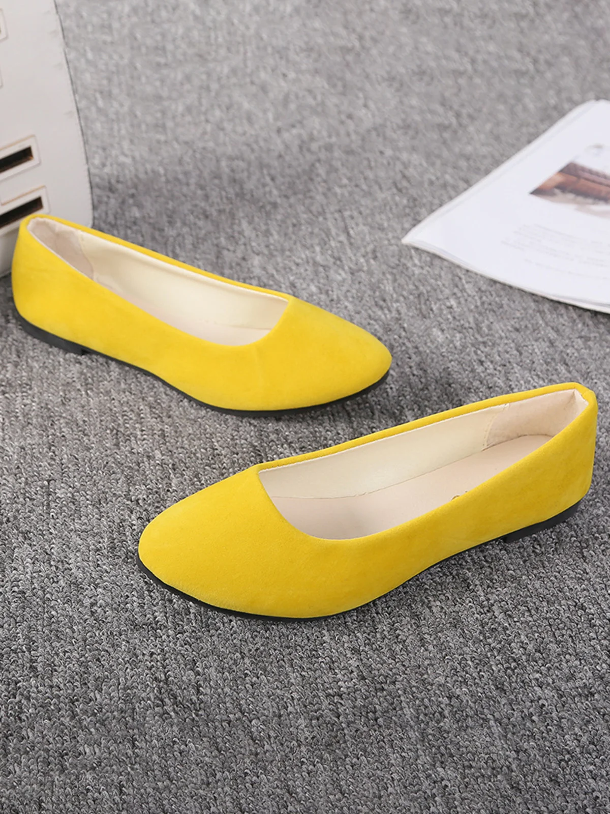 Multi-color Breathable Plain Velvet Simple Non-SlipSlip On Shallow Shoes Non-Slip Flat Heel Shoes