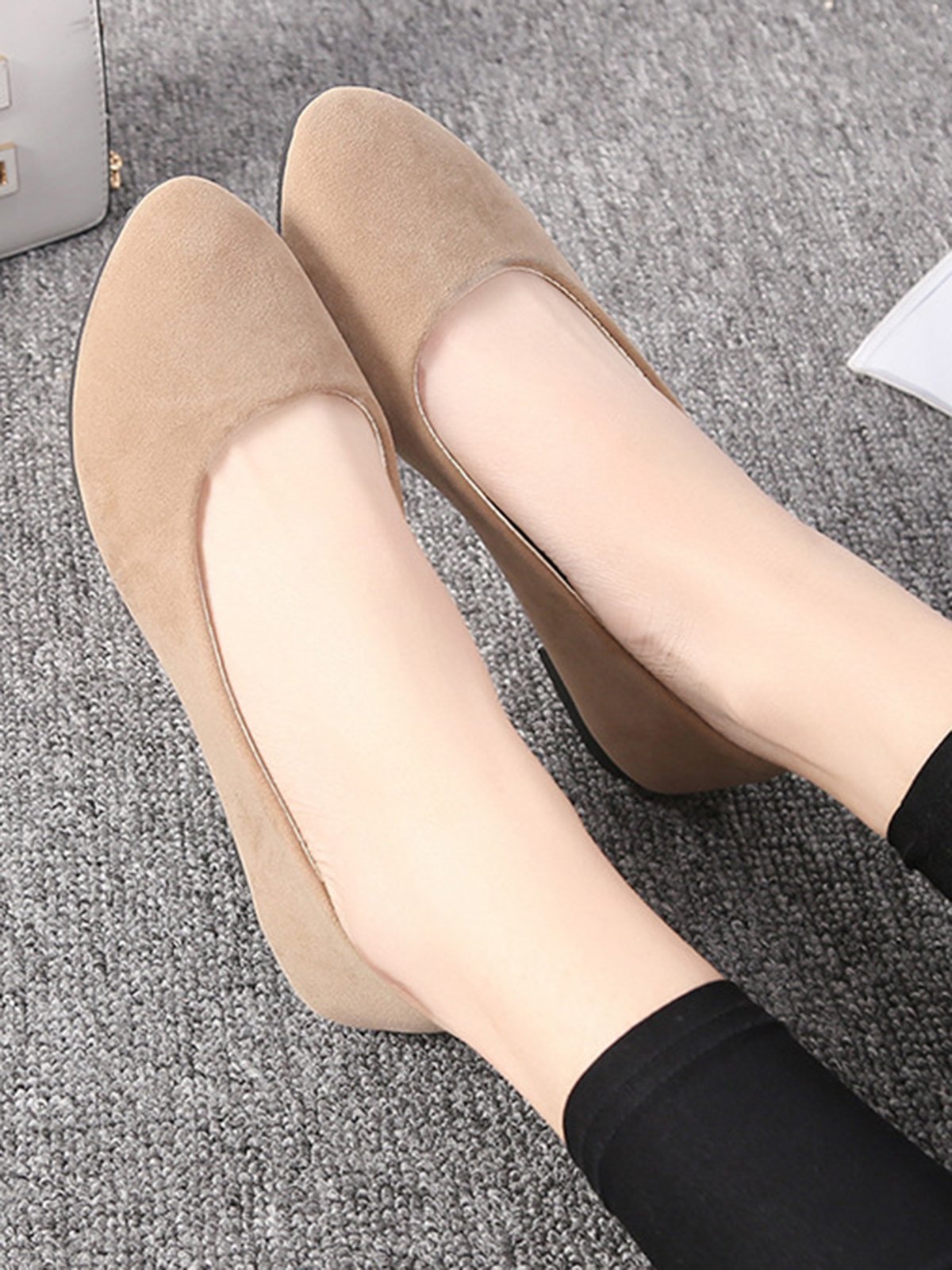 Multi-color Breathable Plain Velvet Simple Non-SlipSlip On Shallow Shoes Non-Slip Flat Heel Shoes