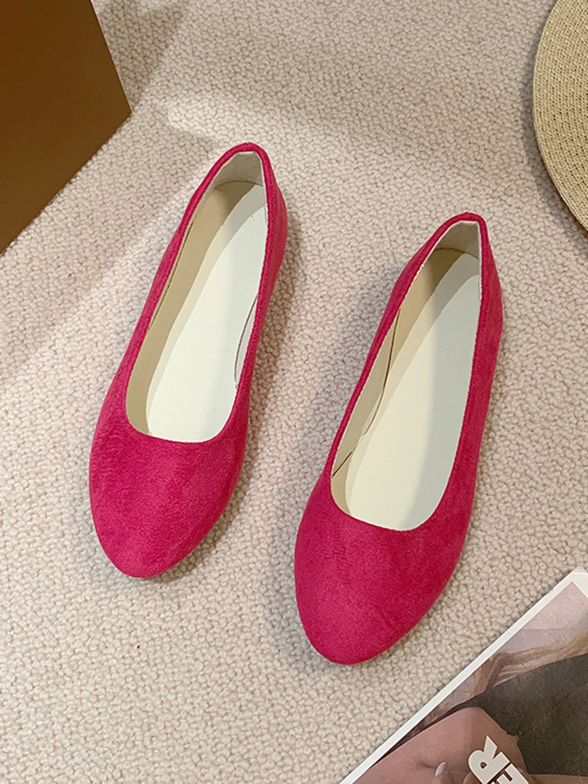 Multi-color Breathable Plain Velvet Simple Non-SlipSlip On Shallow Shoes Non-Slip Flat Heel Shoes