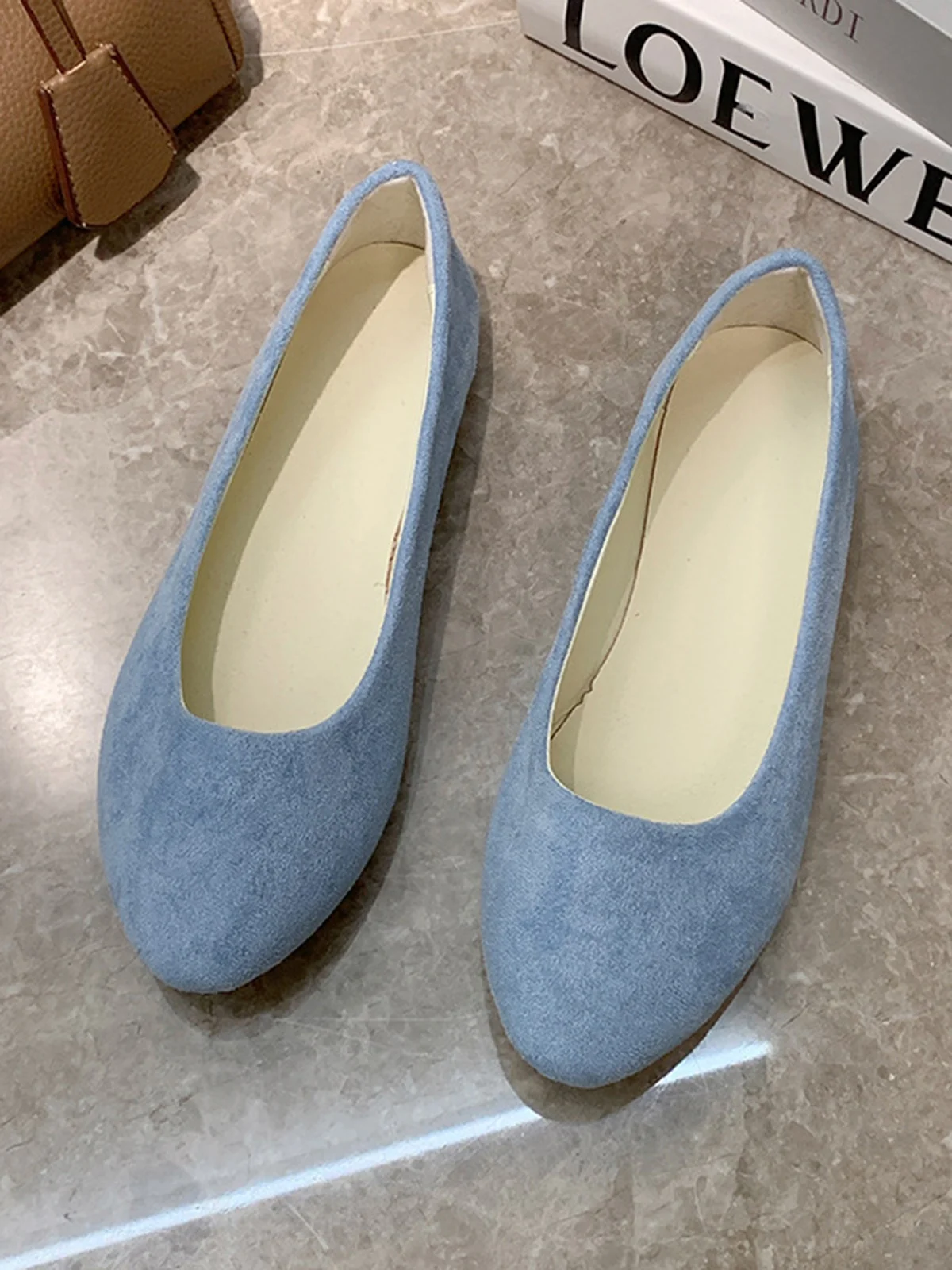 Multi-color Breathable Plain Velvet Simple Non-SlipSlip On Shallow Shoes Non-Slip Flat Heel Shoes