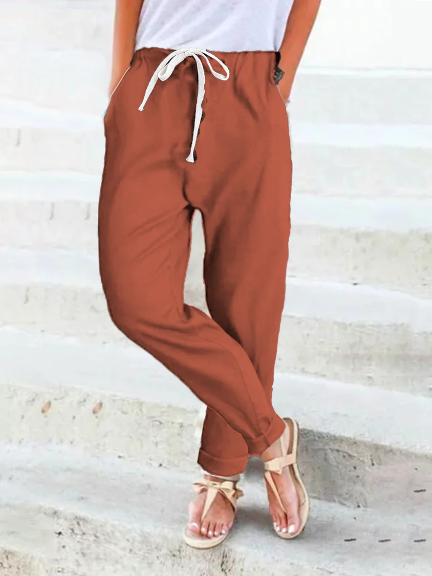 Women Casual Linen Pants Comfy Bottoms for Women