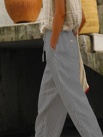 Striped  Loose Casual Pants