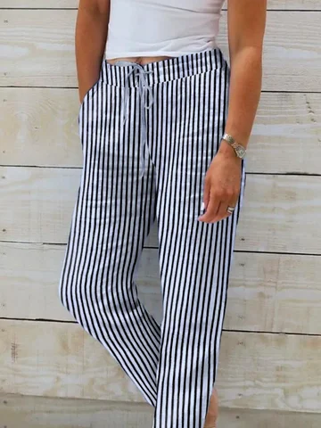 Casual Striped Loose Pants