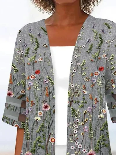 Wrap Loose Casual Floral Kimono