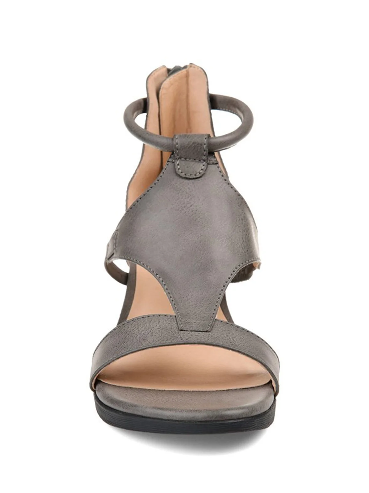 zolucky Women Casual Leather Comfy Wedge Sandals