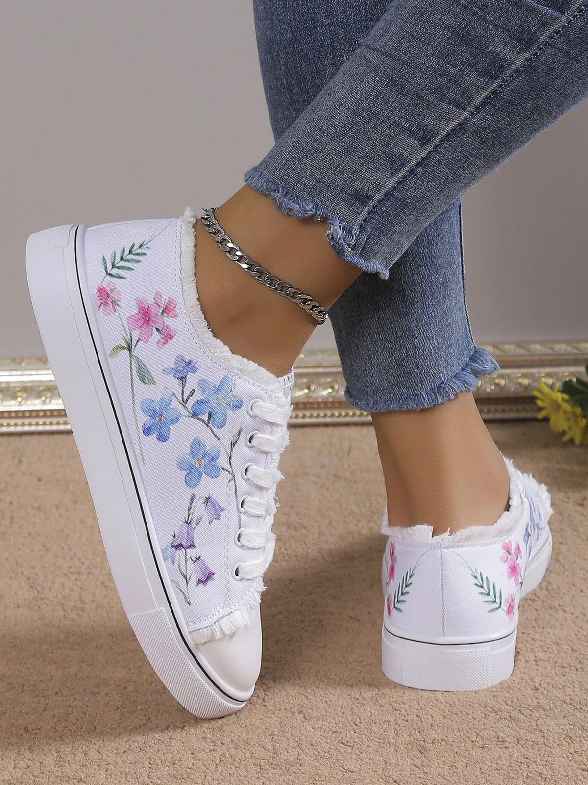 Fashion Floral Ultralight Breathable Sports Canvas Shoes