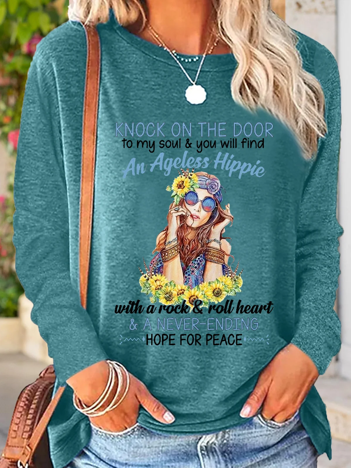 Women's hope For Peace Letters Casual Shirt