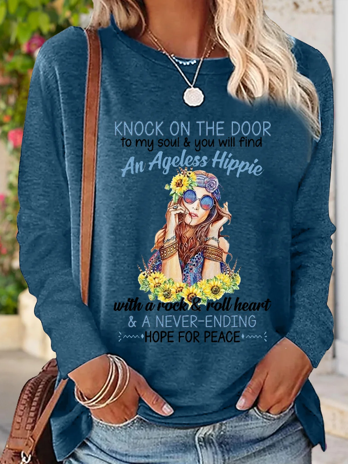 Women's hope For Peace Letters Casual Shirt