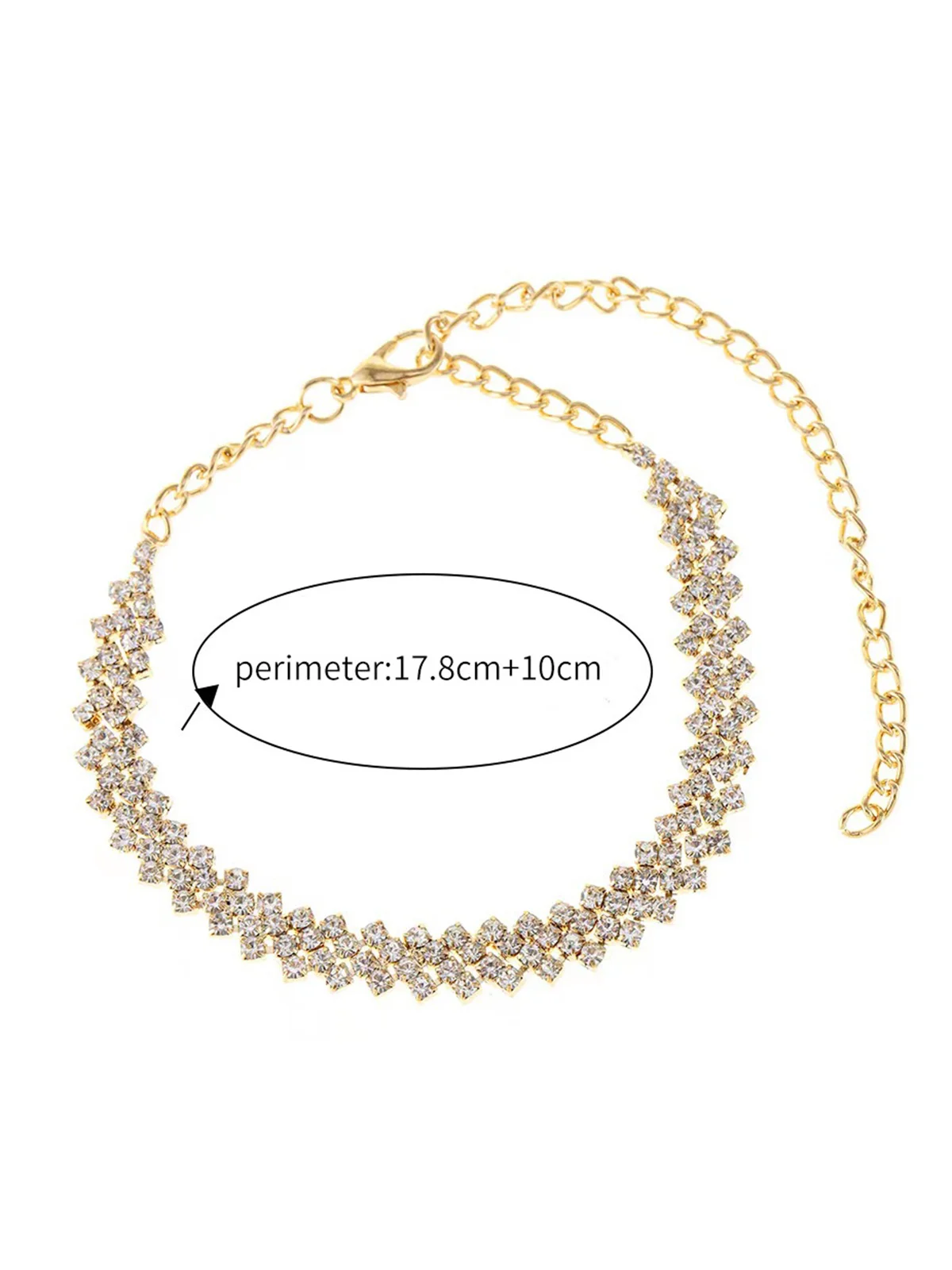 Minimalist Rhombus Rhinestone Anklet