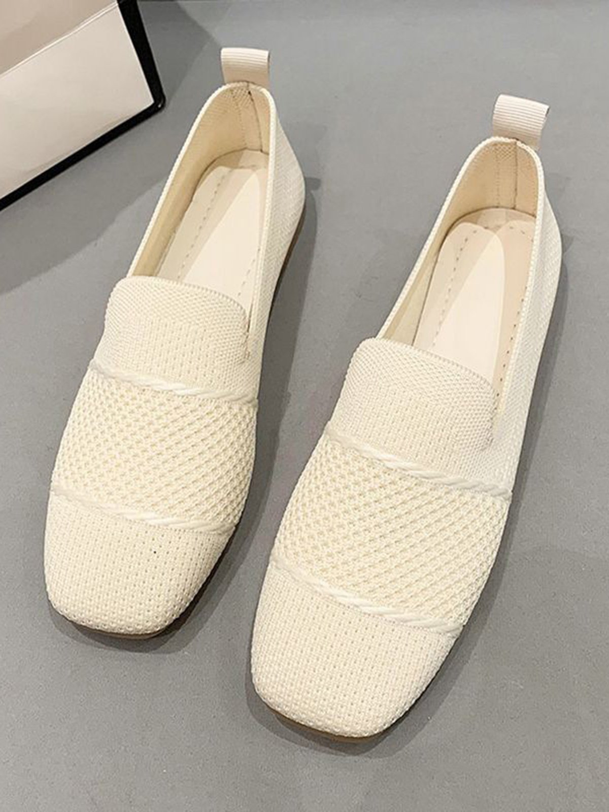 Women Hollow Out Comfy Square Toe Mesh Fabric Shoes