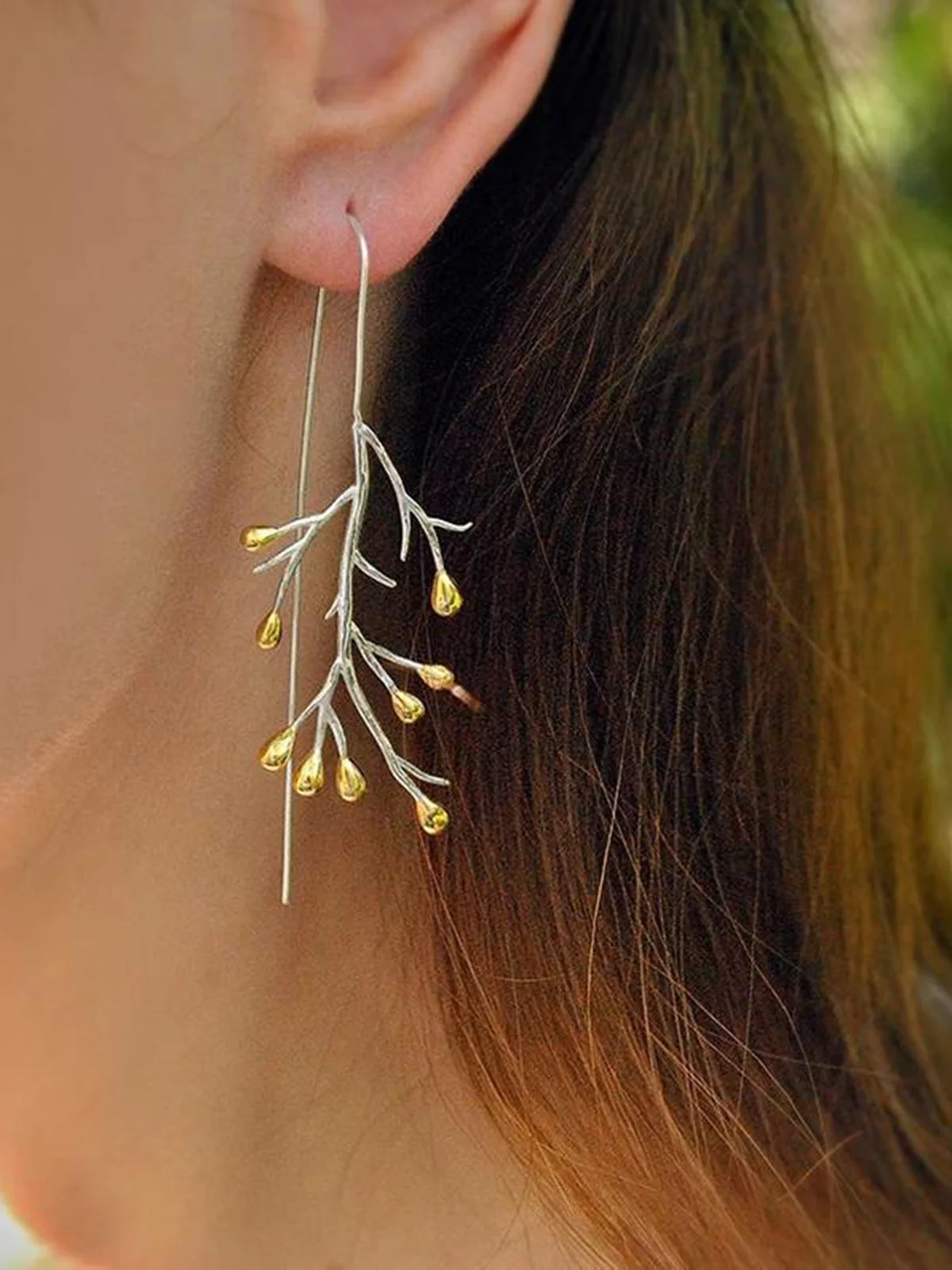 Elegant Branch Party Vacation Daily Plants Dangle Earrings