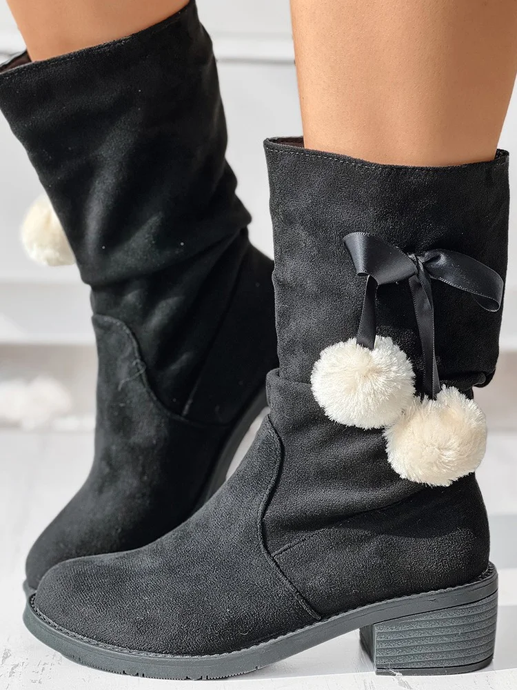 Autumn Casual Christmas Faux Suede Boot