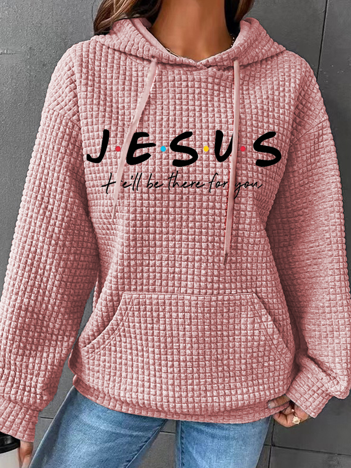 Women'S Jesus He Will Be There For You Printed  Loose Casual Hoodie