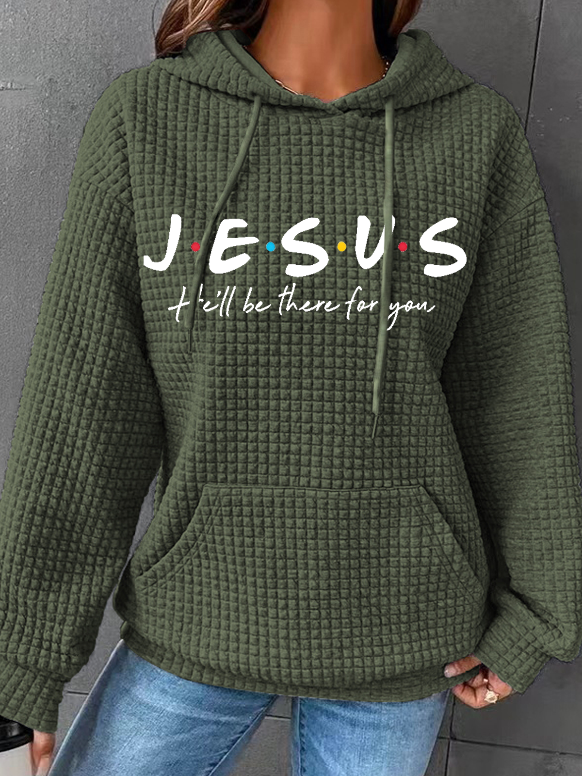 Women'S Jesus He Will Be There For You Printed  Loose Casual Hoodie