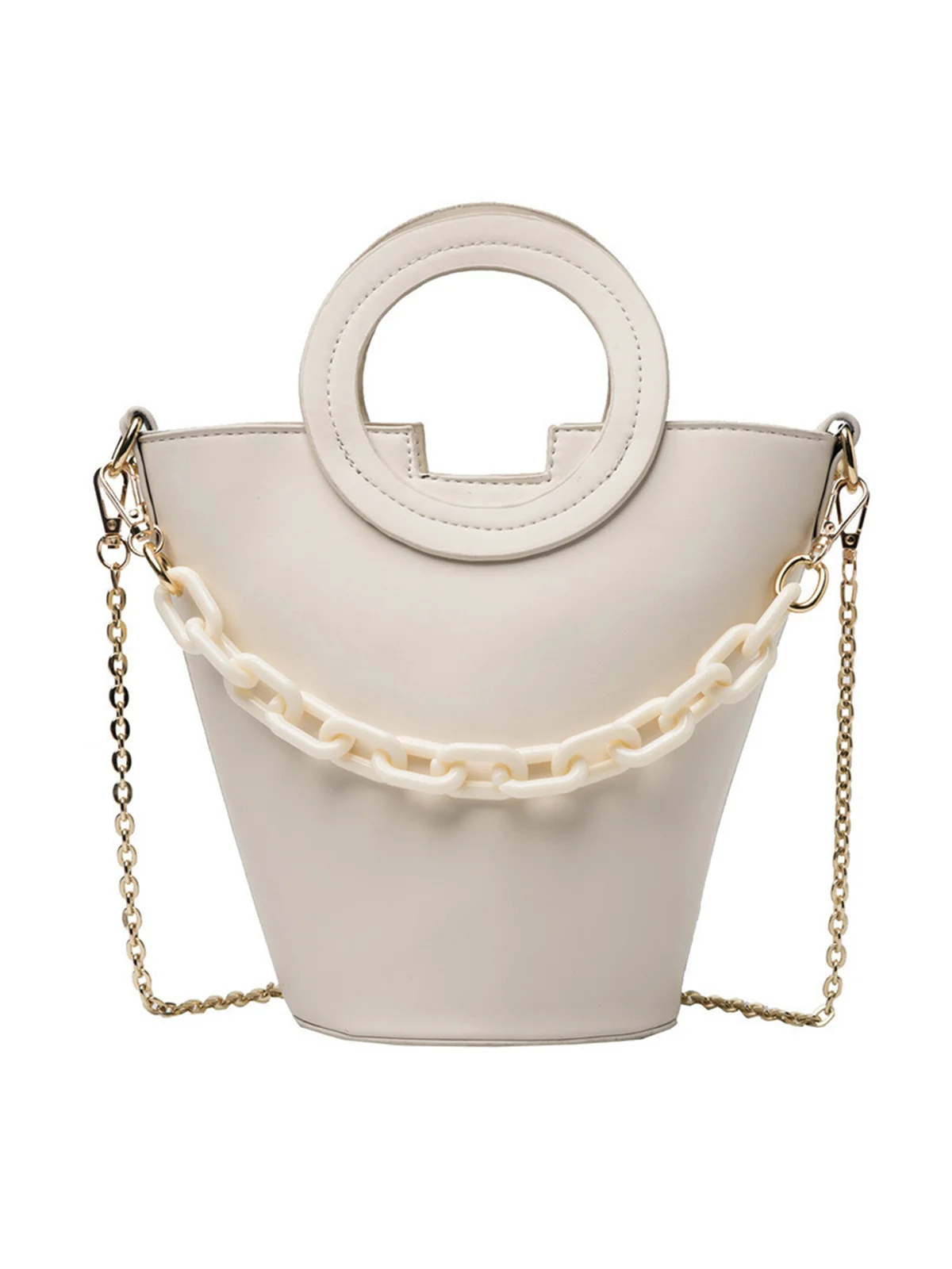 Fashion Ring Handbag Chain Crossbody Bucket Bag