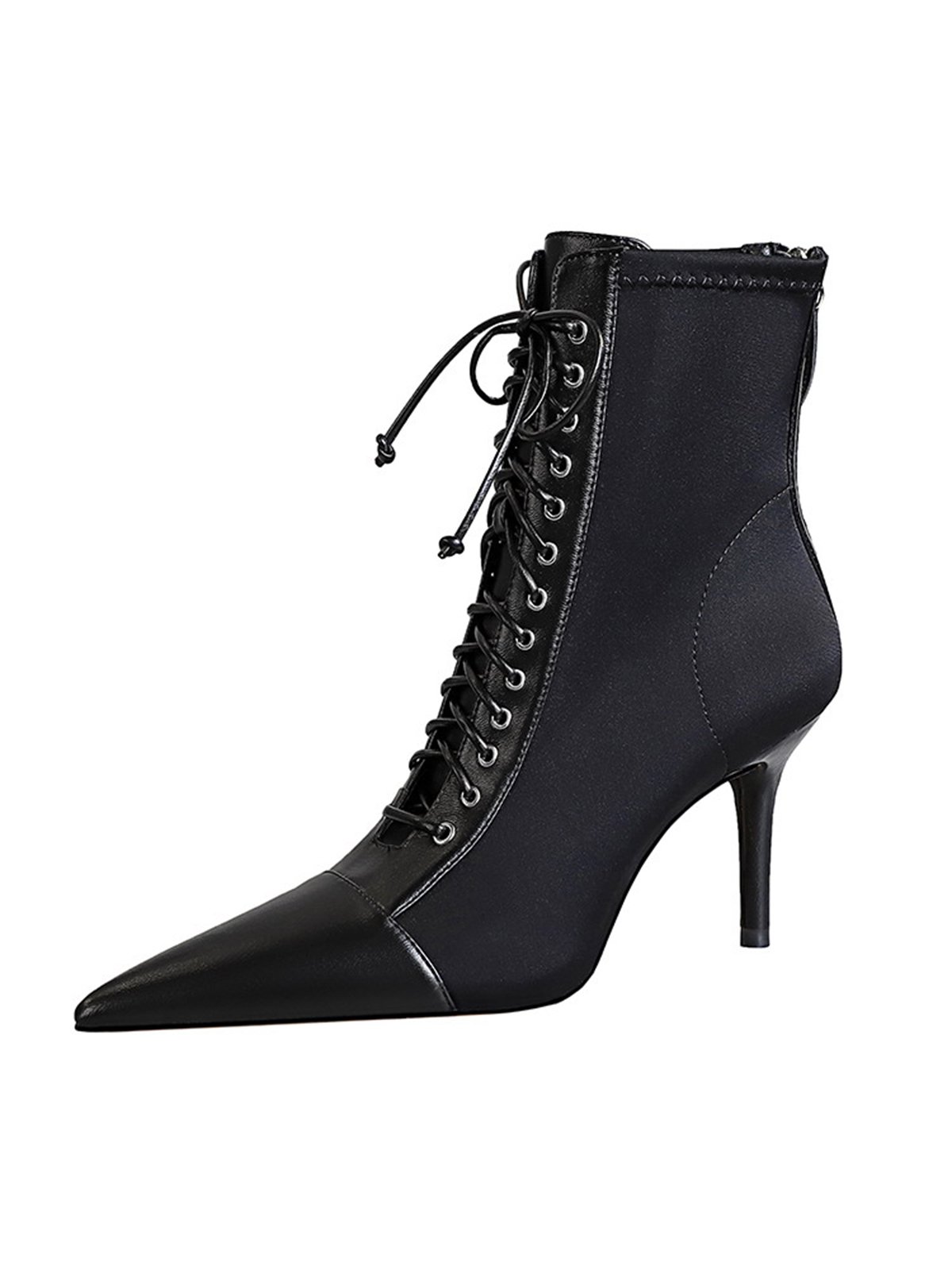 Women Minimalist Paneled Stretch Stiletto Heel Fashion Boots