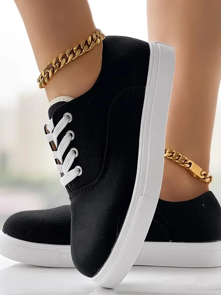 Plain Casual Canvas Canvas Shoes