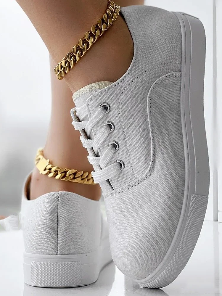 Plain Casual Canvas Canvas Shoes