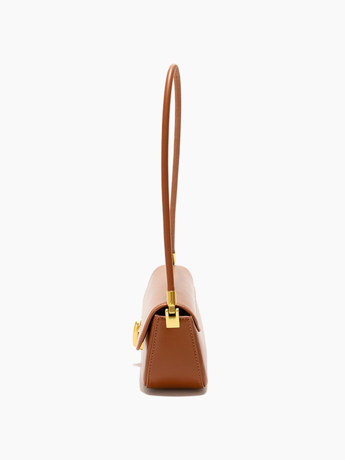 Women Minimalist Twist Lock Baguette Underarm Bag