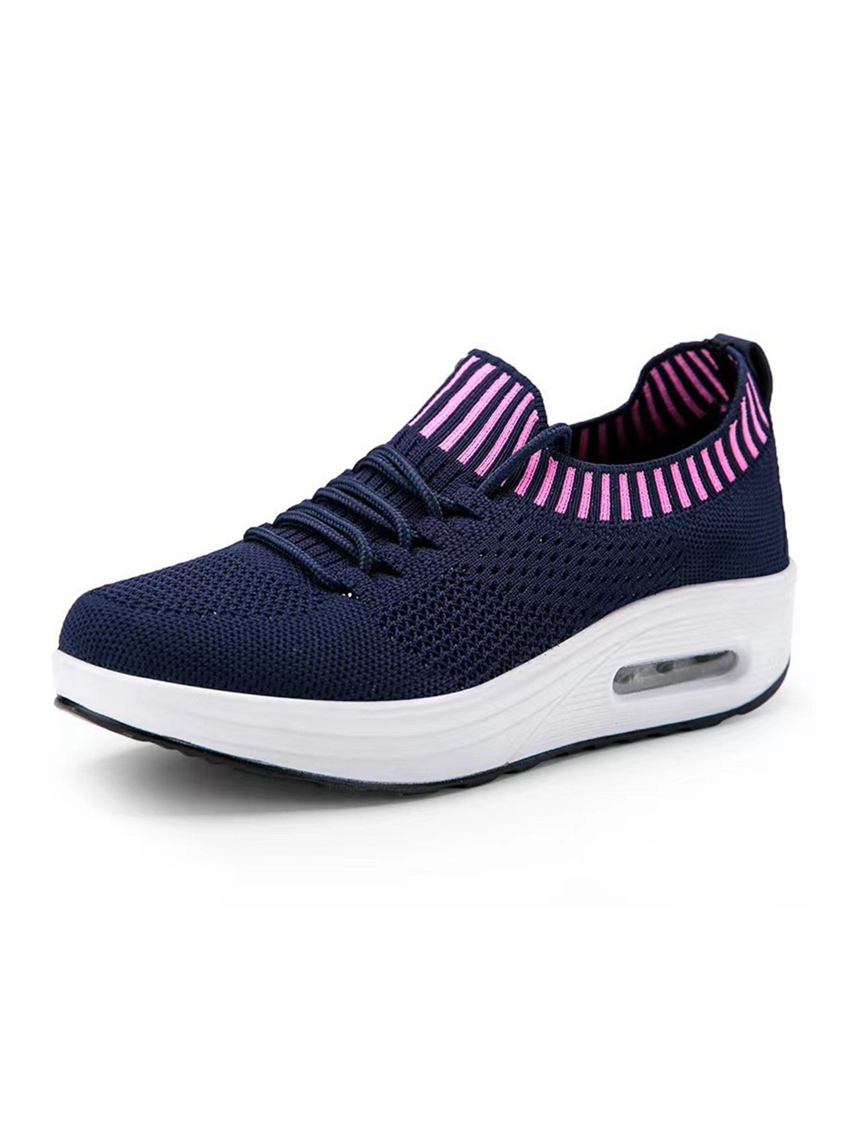 Women Casual Mesh Fabric Slip On Platform Sneakers