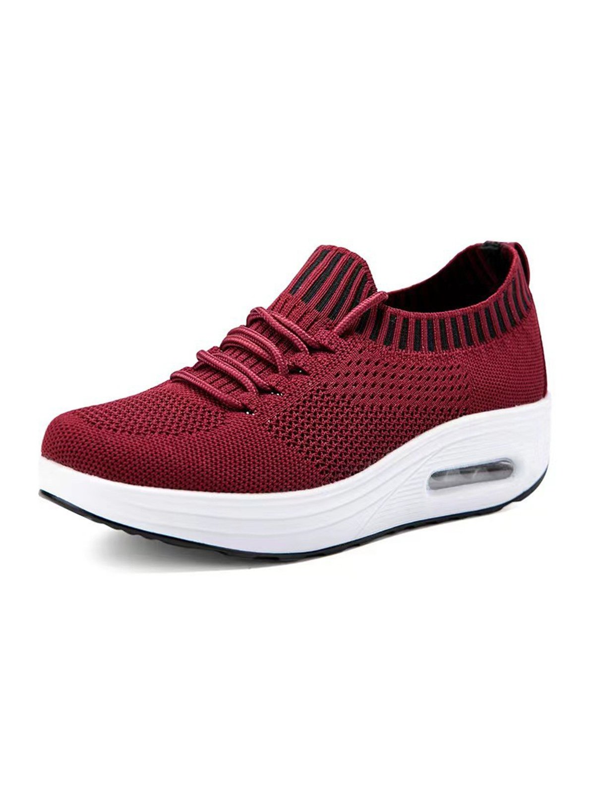 Women Casual Mesh Fabric Slip On Platform Sneakers