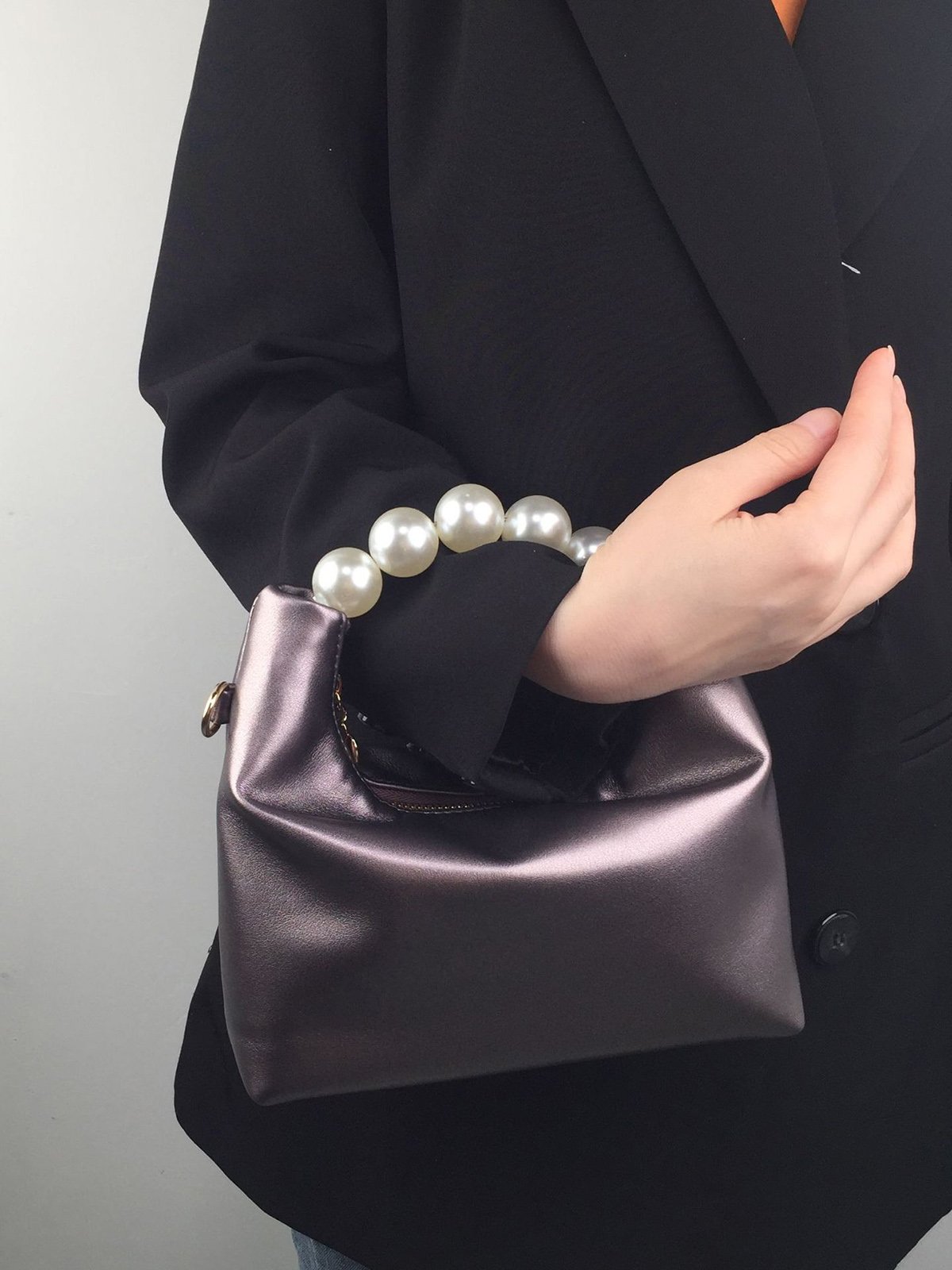 Elegant Imitation Pearl Handbag Thin Chain Strap Crossbody Bag