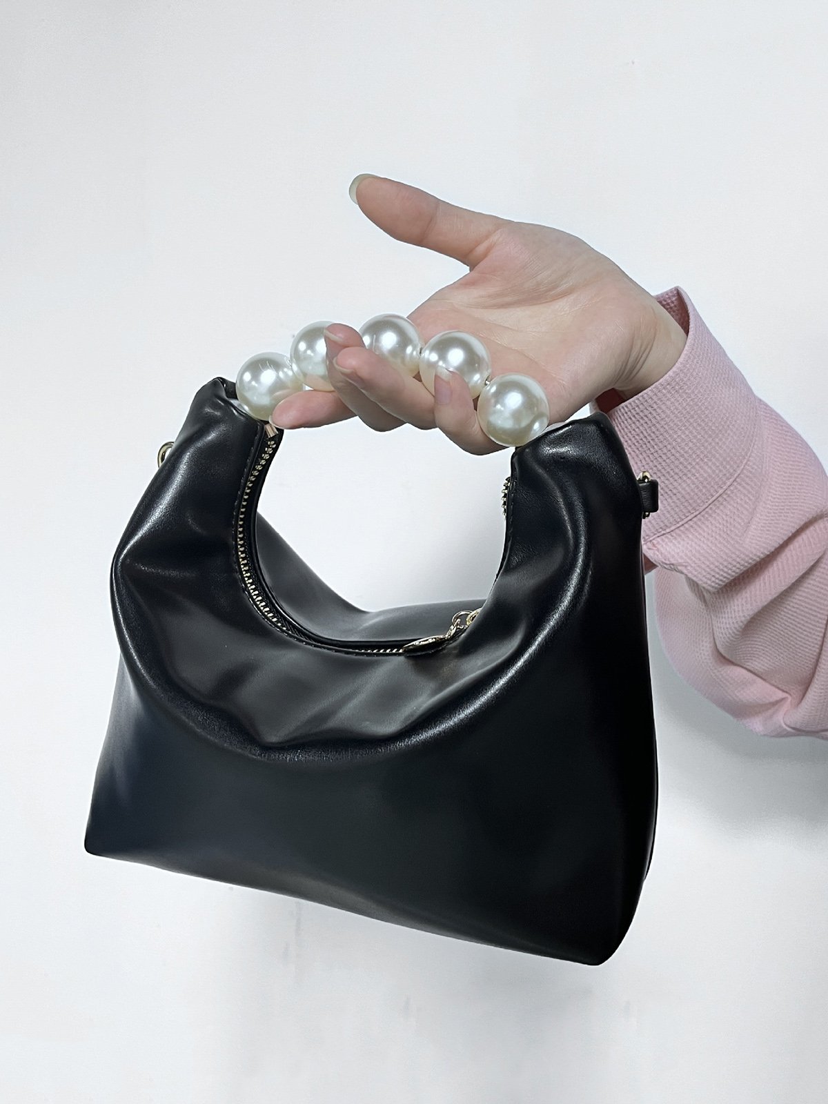 Elegant Imitation Pearl Handbag Thin Chain Strap Crossbody Bag