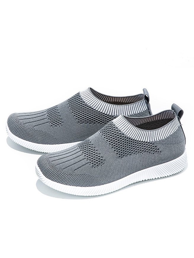 Mesh Fabric Sports Plain Casual Shoes