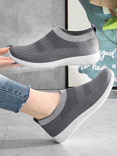 Mesh Fabric Sports Plain Casual Shoes