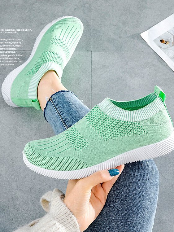 Mesh Fabric Sports Plain Casual Shoes