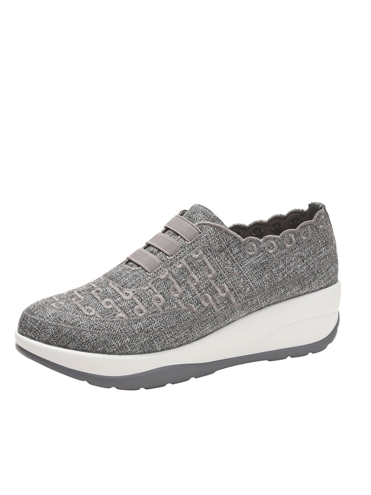 Sports Plain Mesh Fabric All Season Flyknit Sneakers