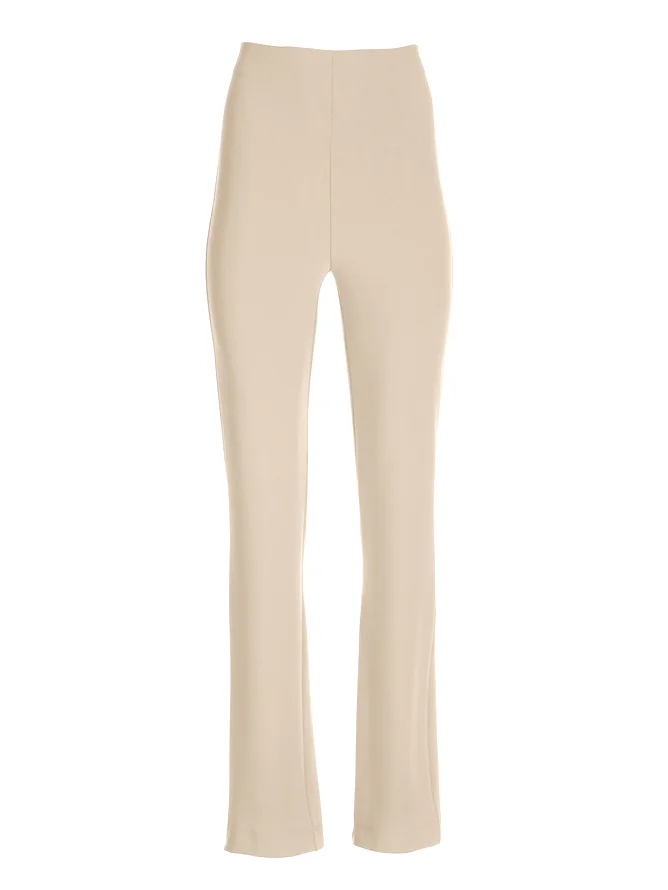 Daily Casual Plain Zipper Commuting Fashion H-Line Long Straight Pants