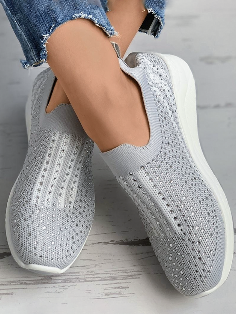 All Season Mesh Fabric Plain Sports Flyknit Sneakers