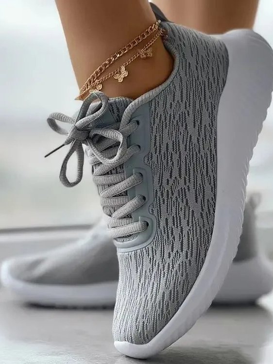 Plain All Season Mesh Fabric Flyknit Sneakers