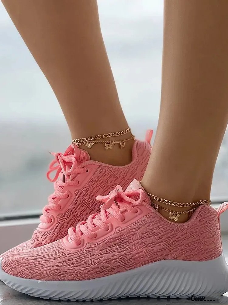 Plain All Season Mesh Fabric Flyknit Sneakers