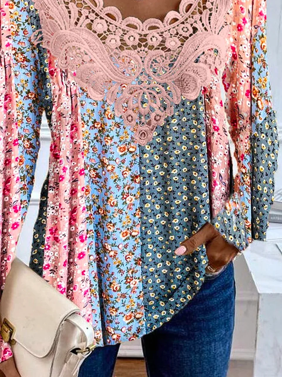 Lace Casual Floral Shirt