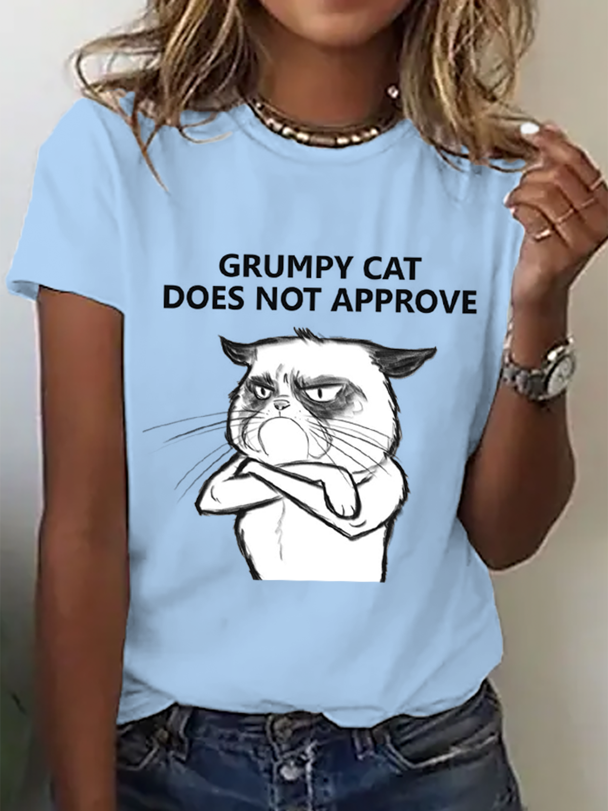 Casual Text Letters Crew Neck T-Shirt