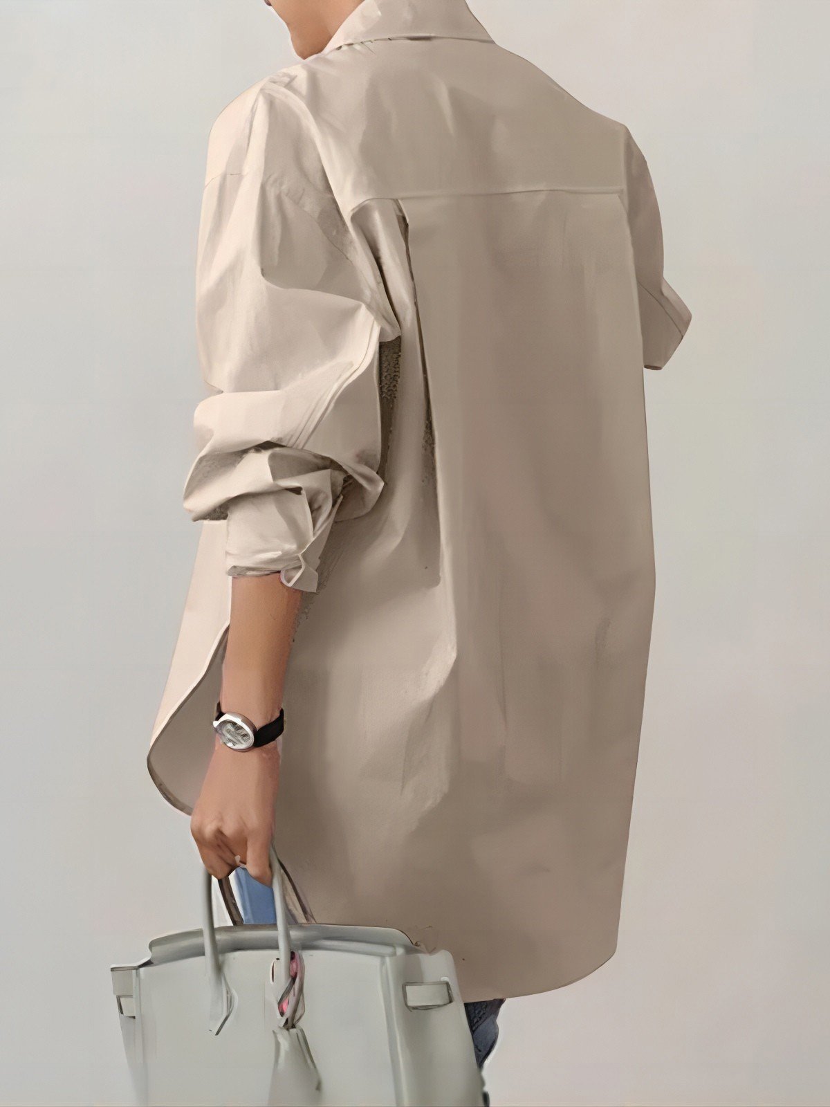 Loose Shirt Collar Casual Plain Blouse