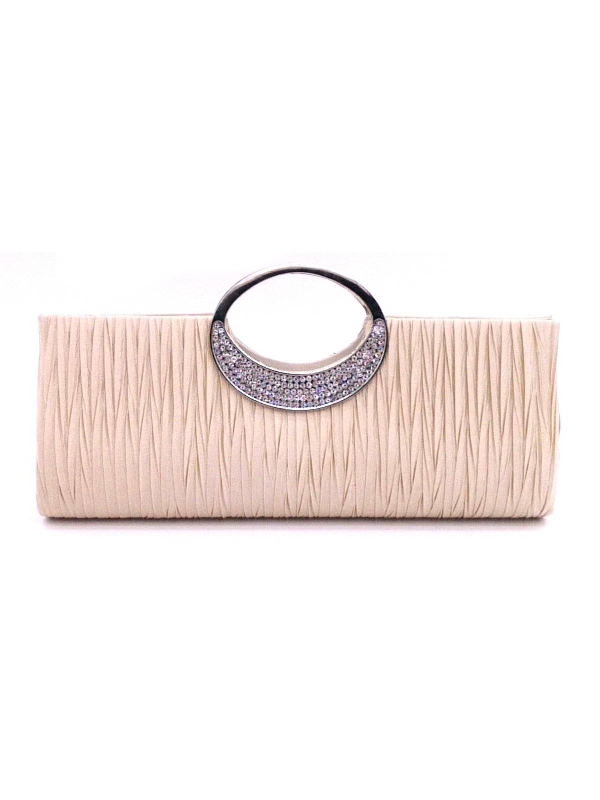 Sparkling Rhinestone Bracelet Handbag Ruched Satin Party Clutch Bag