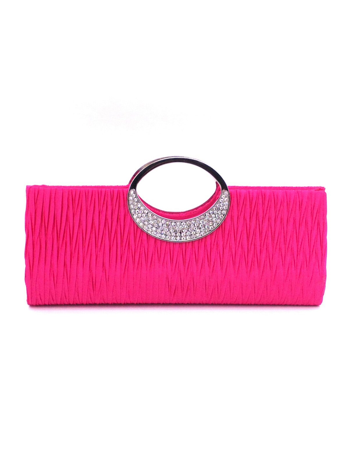 Sparkling Rhinestone Bracelet Handbag Ruched Satin Party Clutch Bag