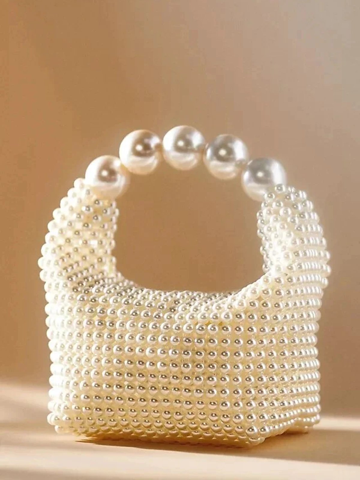 Elegant Imitation Pearls Evening Handbag Beaded Clutch Bag For Wedding Party