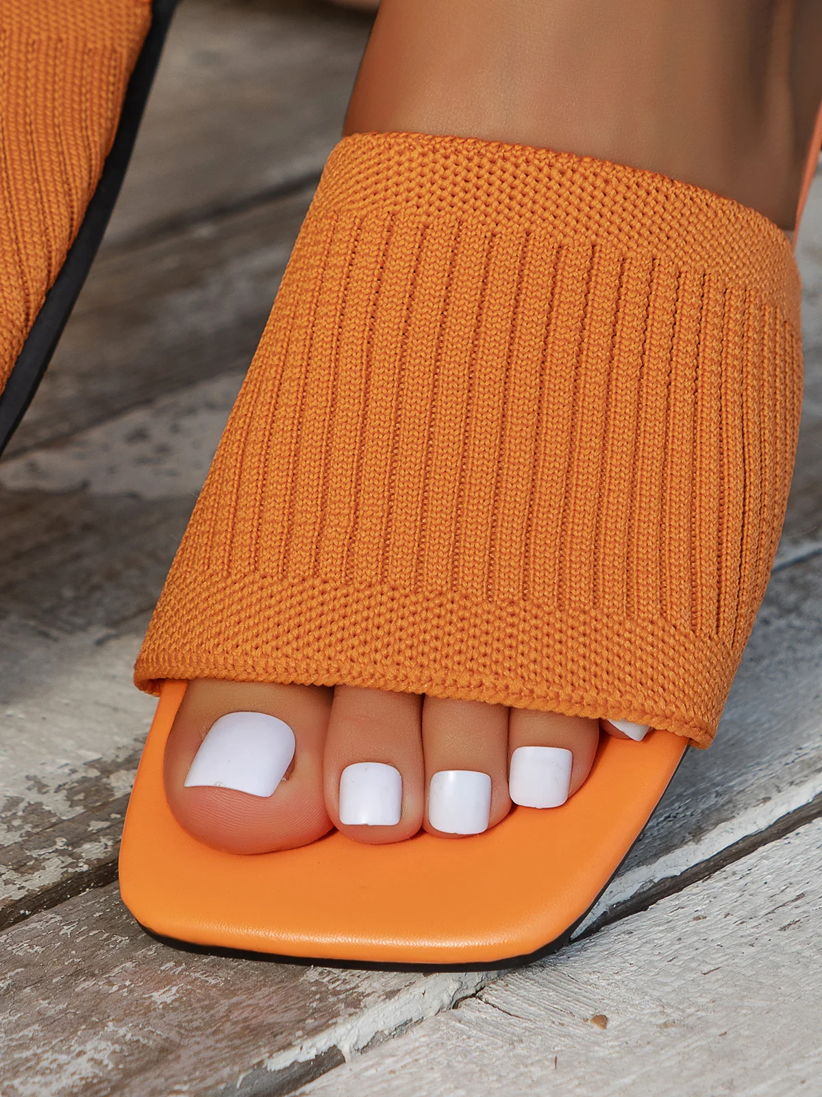Plain Mesh Fabric Summer Casual Slide Sandals