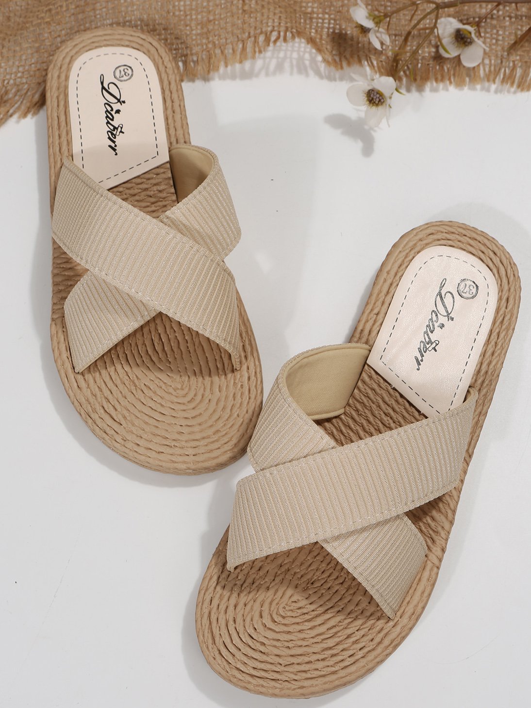 Plain Casual Summer Slide Sandals