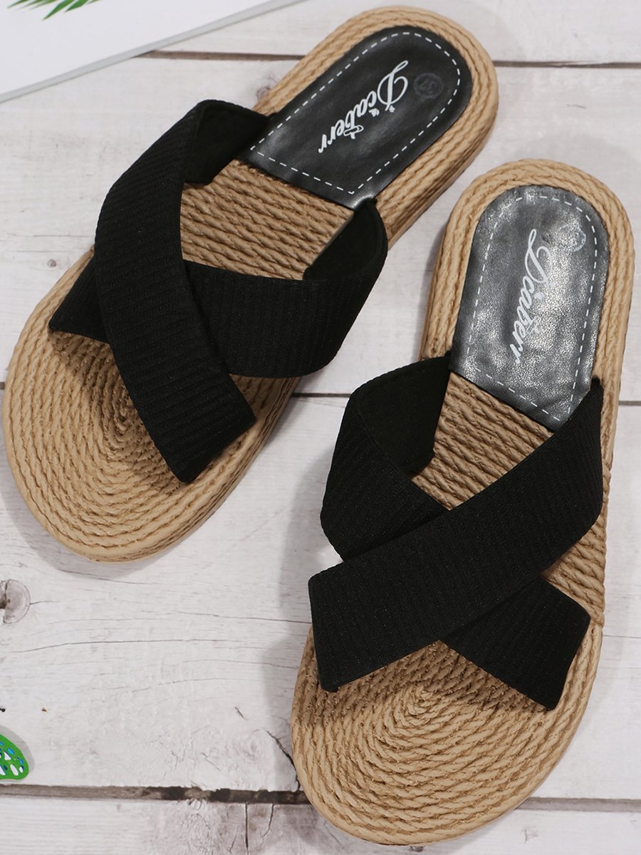 Plain Casual Summer Slide Sandals