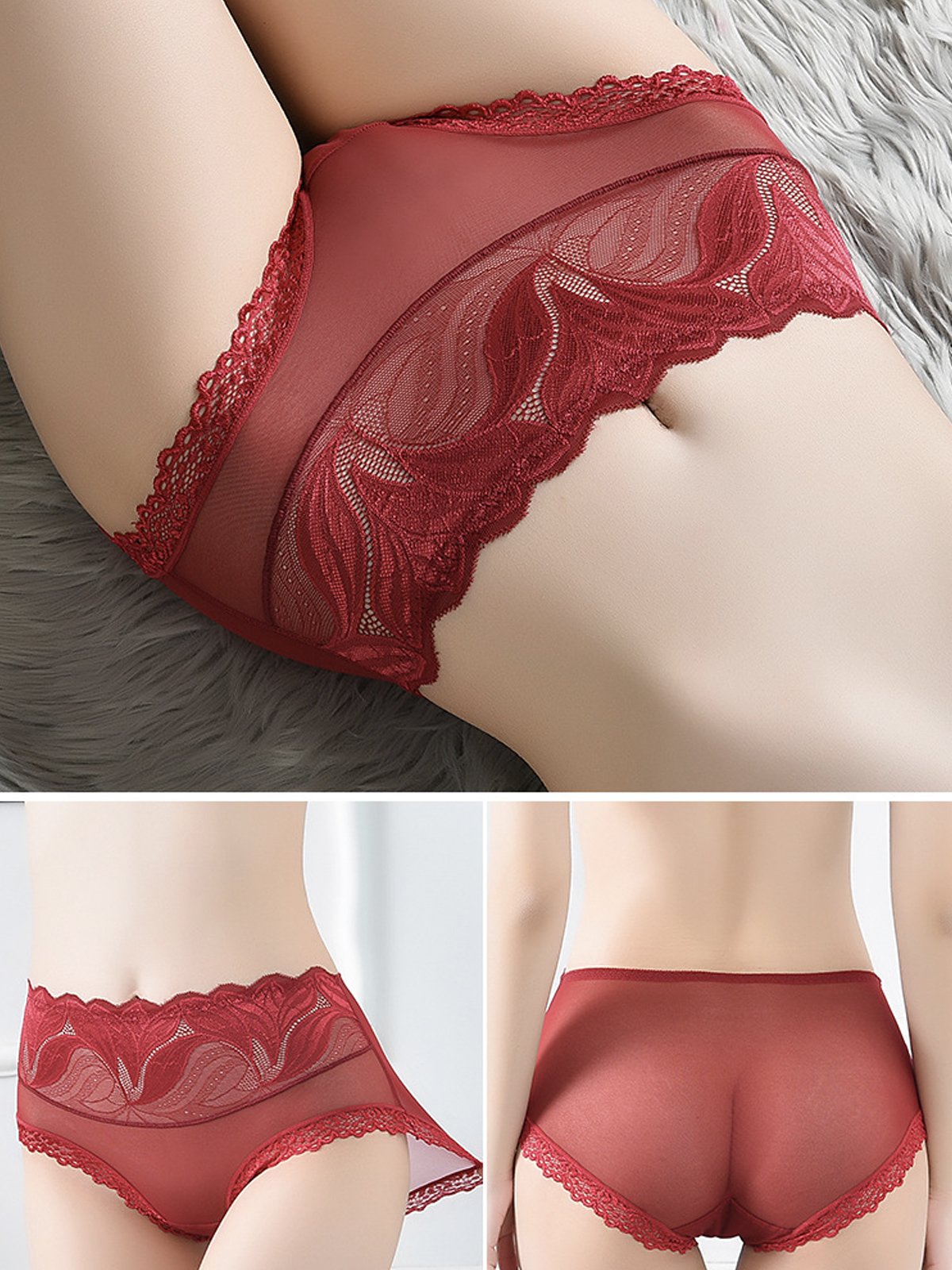 Casual Lace Lace Plain Panty