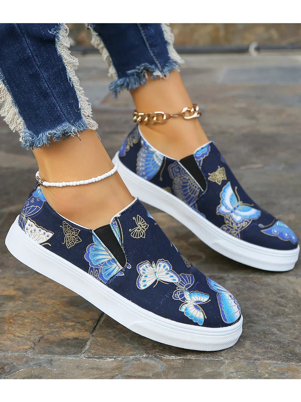 All Season Butterfly Fabric Loafers
