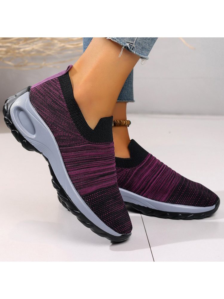 All Season Plain Mesh Fabric Flyknit Sneakers