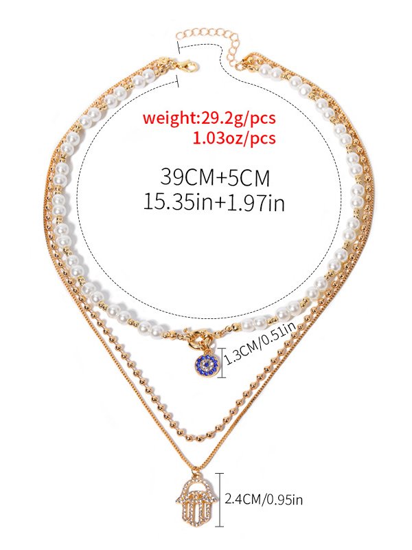 Ladies Daily Multi Strand Necklace Eye Necklace