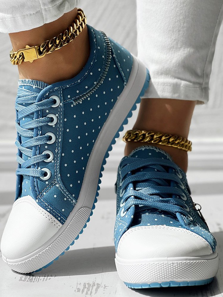 All Season Fabric Polka Dots Casual Skate Shoes